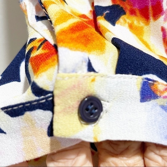 THREE EIGHTY TWO REVOLVE Blue Floral Surplice Top - Picture 5 of 7